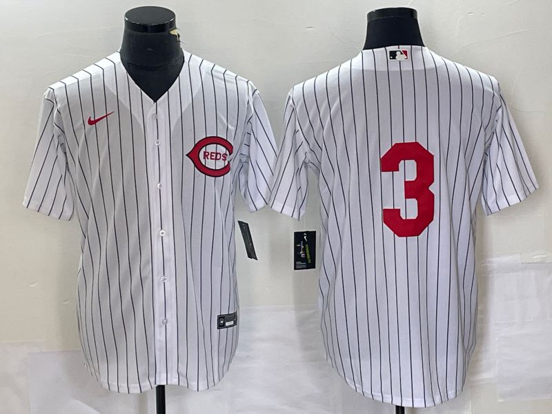 Men Cincinnati Reds #3 No Name White Nike Throwback MLB Jersey->cincinnati reds->MLB Jersey